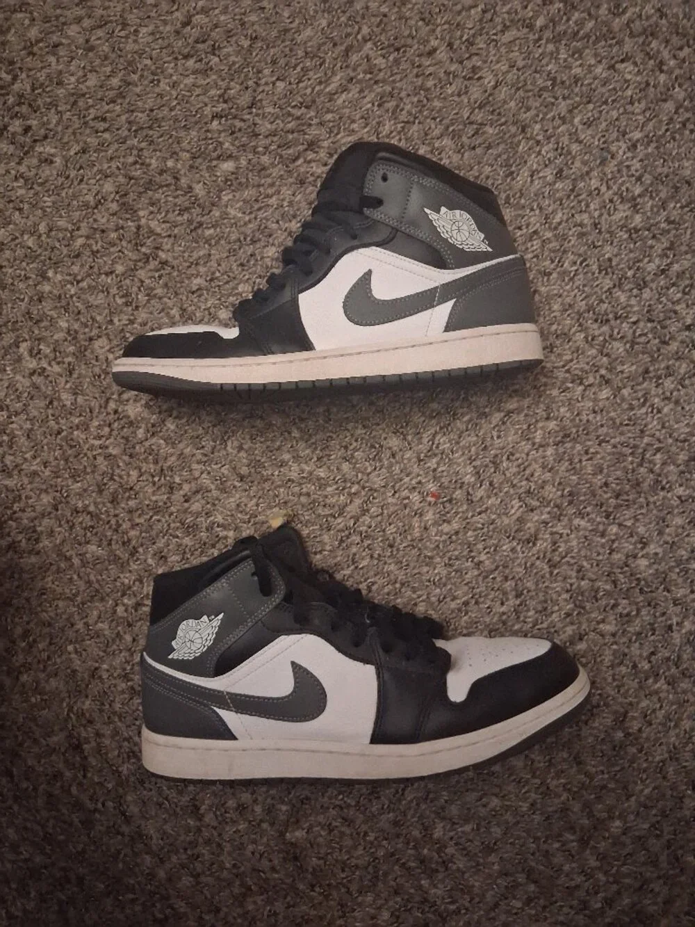 Jordan 1 Mid Black White Iron Grey Size Mens 10.5